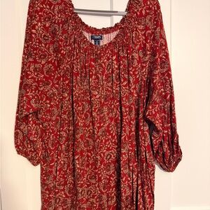 Chaps Burgundy Paisley Women's Blouse